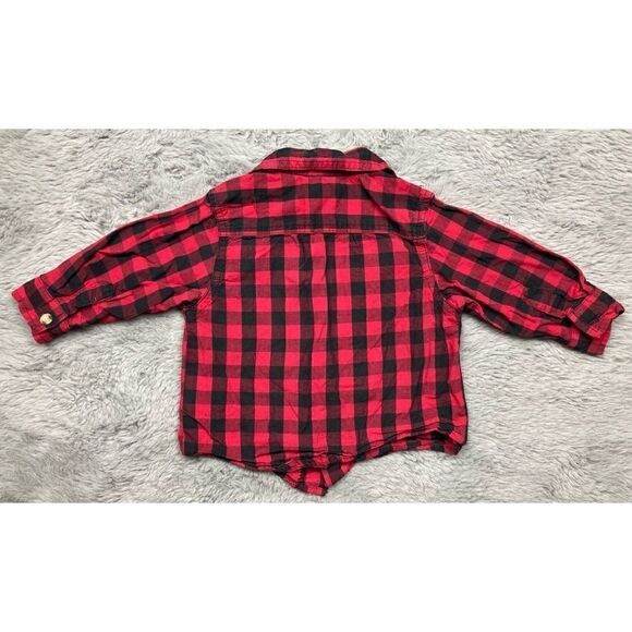 Timberland red and black plaid long sleeve button up shirt - Picture 4 of 4